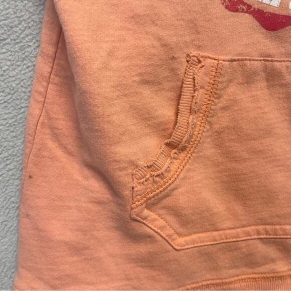 SO Pullover Short Sleeve Hoodie Top coral peach pink y2K Girl’s Size 10 - Picture 7 of 10